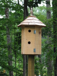 Fancy Bird House-Hexagon shaped rough sawn Cypress with Cedar Shake Roof---$75.00--Shipping Available