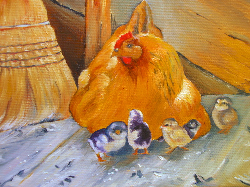Hen and Chicks
Oil 5X7